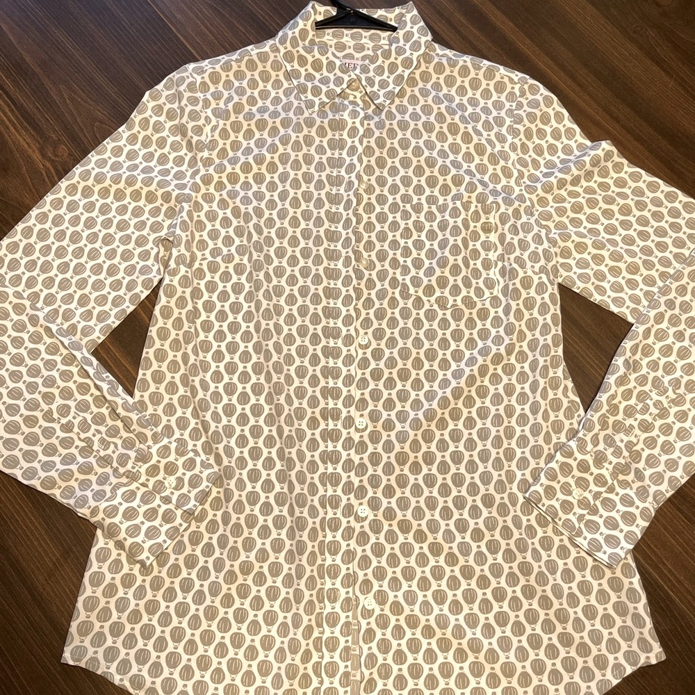 Hot air balloon button up blouse.